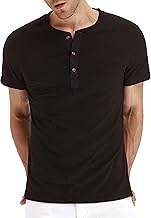Hisir Henley Shirt Herren Sommer Classic Baumwolle Kurzarm Knopf T-Shirt Beiläufig T Shirts für Männer