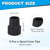 Vista 2 de PATIKIL Puntas de bastón cuádruple, accesorios para bastones