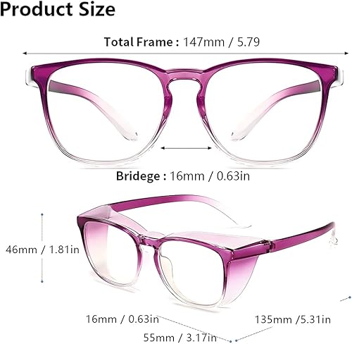 Miniatura 7 de Gafas de seguridad para mujer, antiniebla, elegantes gafas de seguridad para enfermeras, gafas protectoras antipolvo, filtro de luz azul