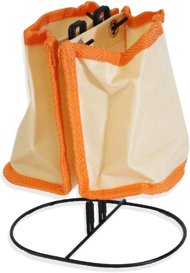 ToolUSA Orange Compact Desk Organizer | Wire Stand 7.5" (19.1 cm) | Dual Pockets 5" (12.7 cm) L x 4" (10.2 cm) W | Stable Base 6" (15.2 cm) x 4.5" (11.4 cm) | Workspace Essential