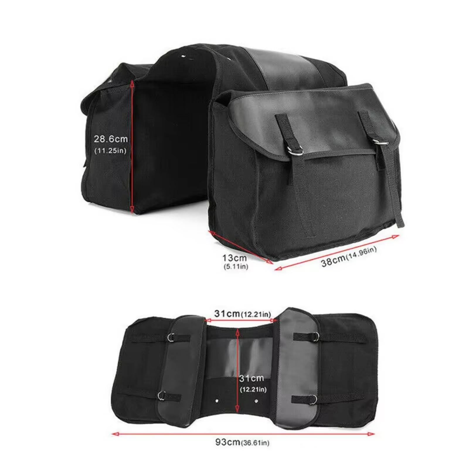 Borse laterali sella Compatibile Con Borse Laterali Moto In Tela Nera Impermeabile Borse Per Turismo Moto Accessori Accessori Il Per Turismo Motociclistico(Black)