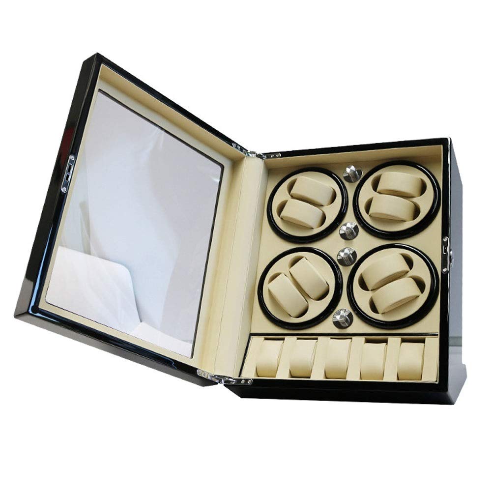 CGCSYZ Wooden Automatic Watch Winder 8+5 Storage Boxes 5 Rotation Modes Quiet Motor- For 13 Watches (A)
