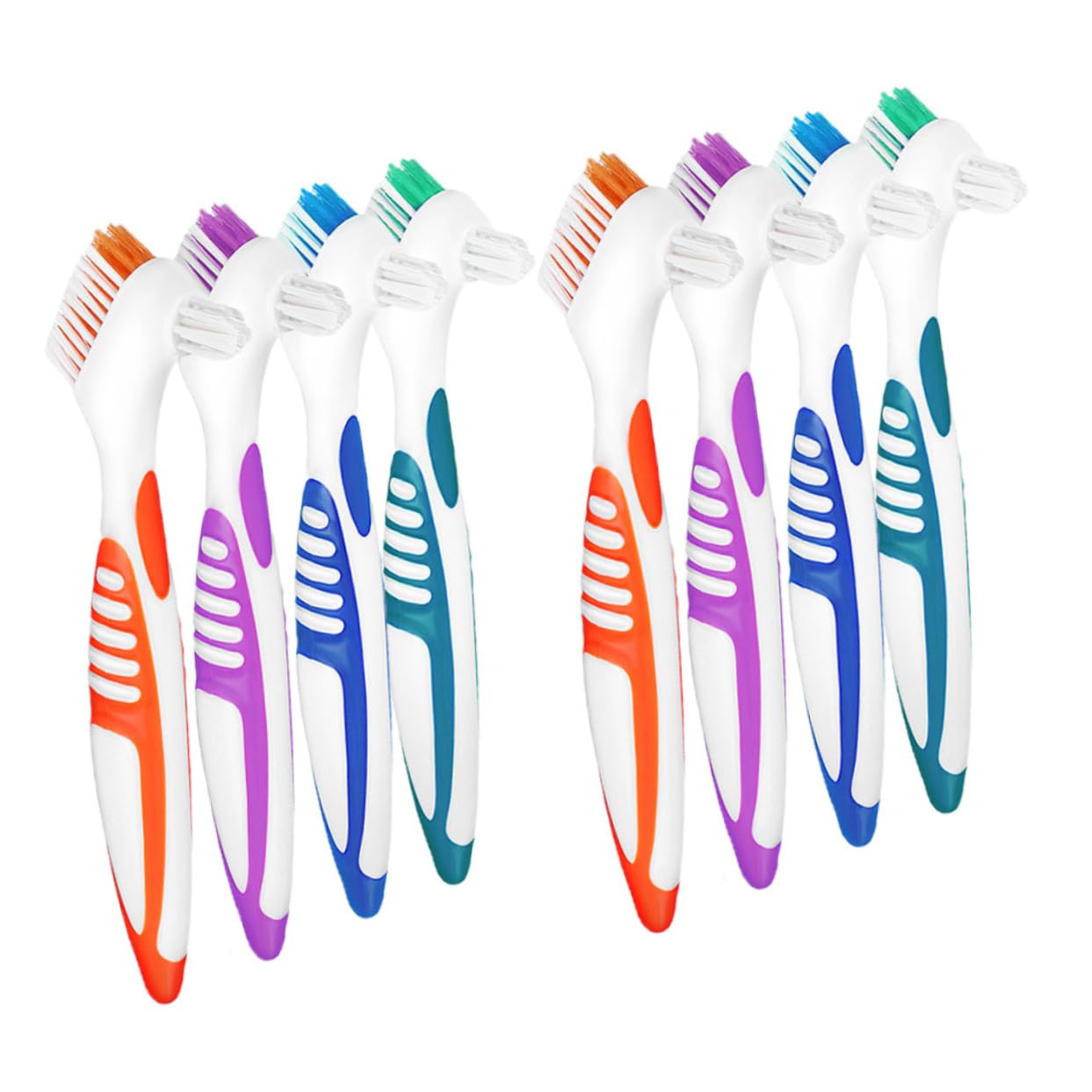 5 Set Spazzola Per La Pulizia Della Protesi Spazzolino Per Dentiera Spazzolino Resistente B Denti Finti Doppio Detergente Per Protesi Spazzolini Per Protesi Maniglia Pp 8 Pezzi*5