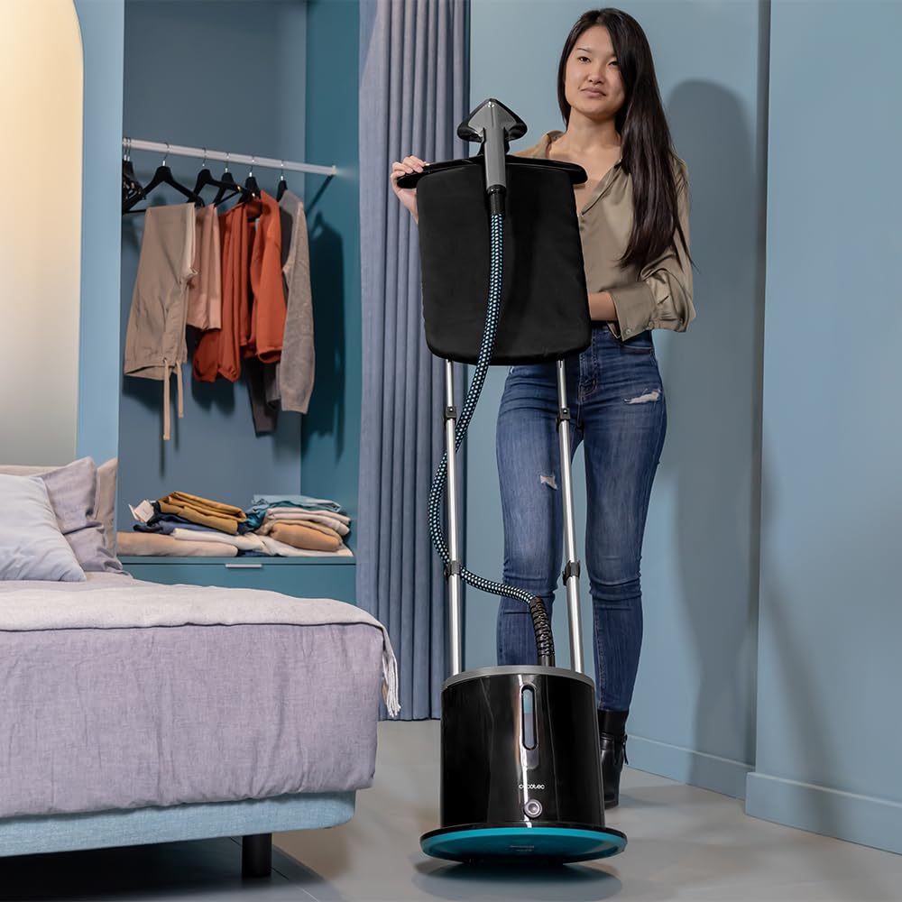 Cecotec Centro de Planchado Vertical IronHero 2000 Vertical Station. 2000W, Vapor Continuo de 47 g/min, Depósito extraible 1,7L, Fast Steam, 5 Programas, Precision Tip, Ruedas 360º