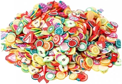 TOSSPER 1000 Pcs/Set 3D Polymer Clay Tiny Fruit Slices Wheel Nail Art DIY Designs Wheel Nail Art Decorations