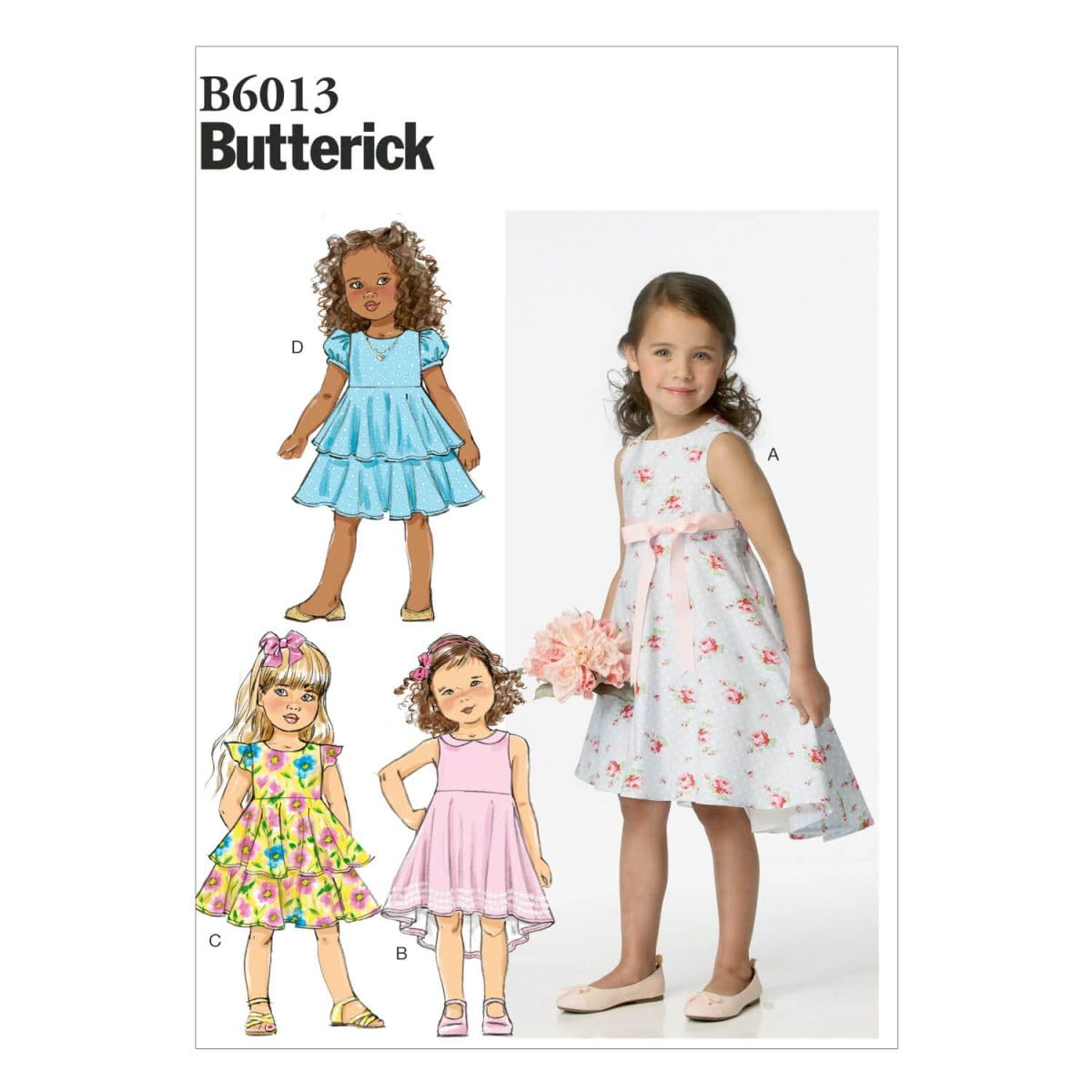 Patron de couture robe pour fille Butterick 6013CDD de 2 à 5 ans