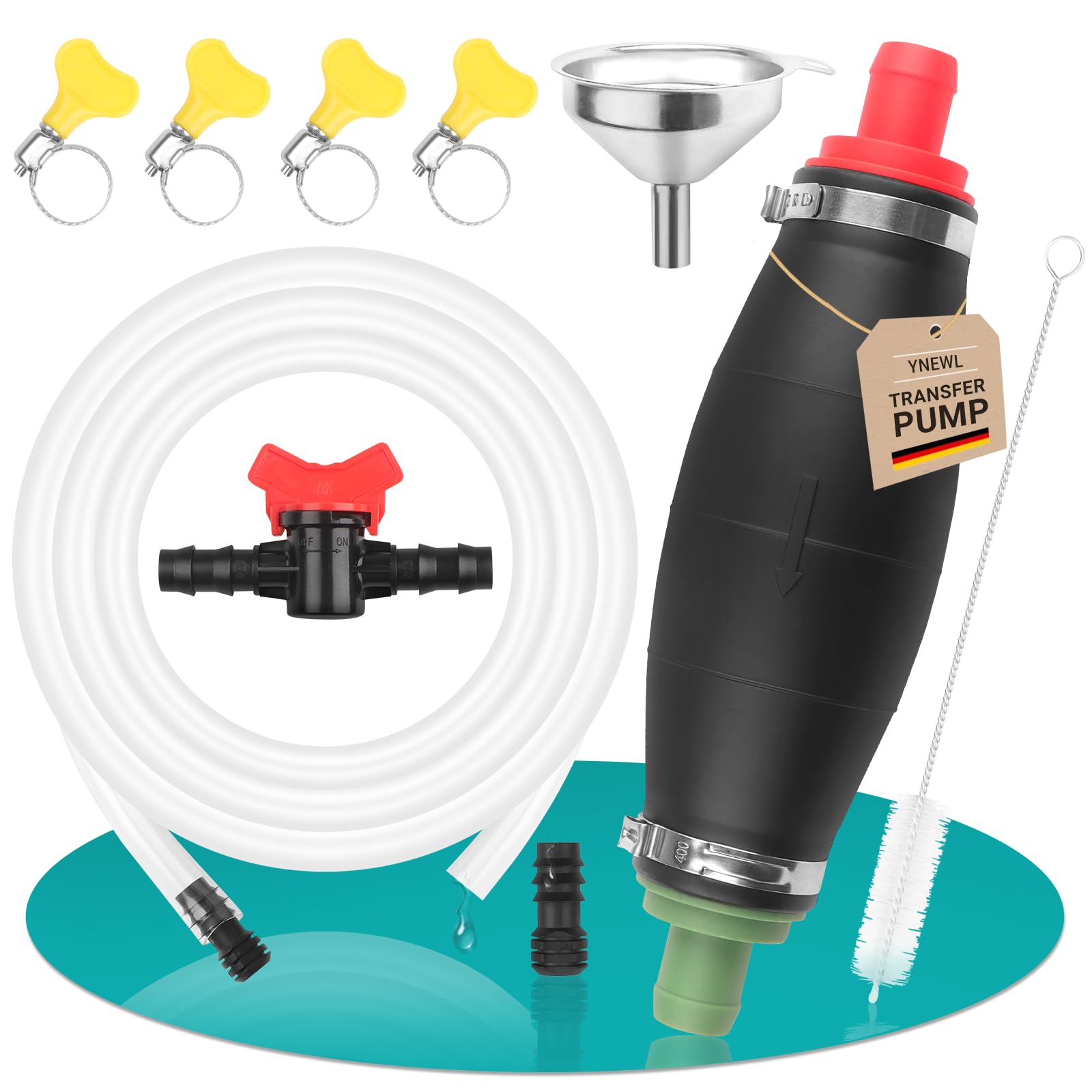 Handpumpe, Pumpe Wasser mit 2m Schlauch Inkl Stopfen Regler usw Dieselpumpe