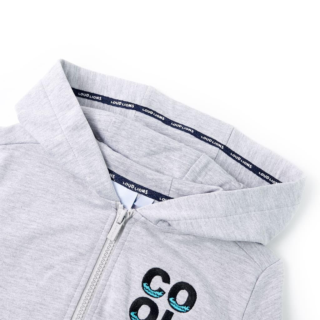 Felpa con cappuccio per bambini con chiusura lampo, blu scuro melange, 80% cotone, taglia per bambini, con polsini a costine, due tasche, maglione quotidiano per scuola, tempo libero e