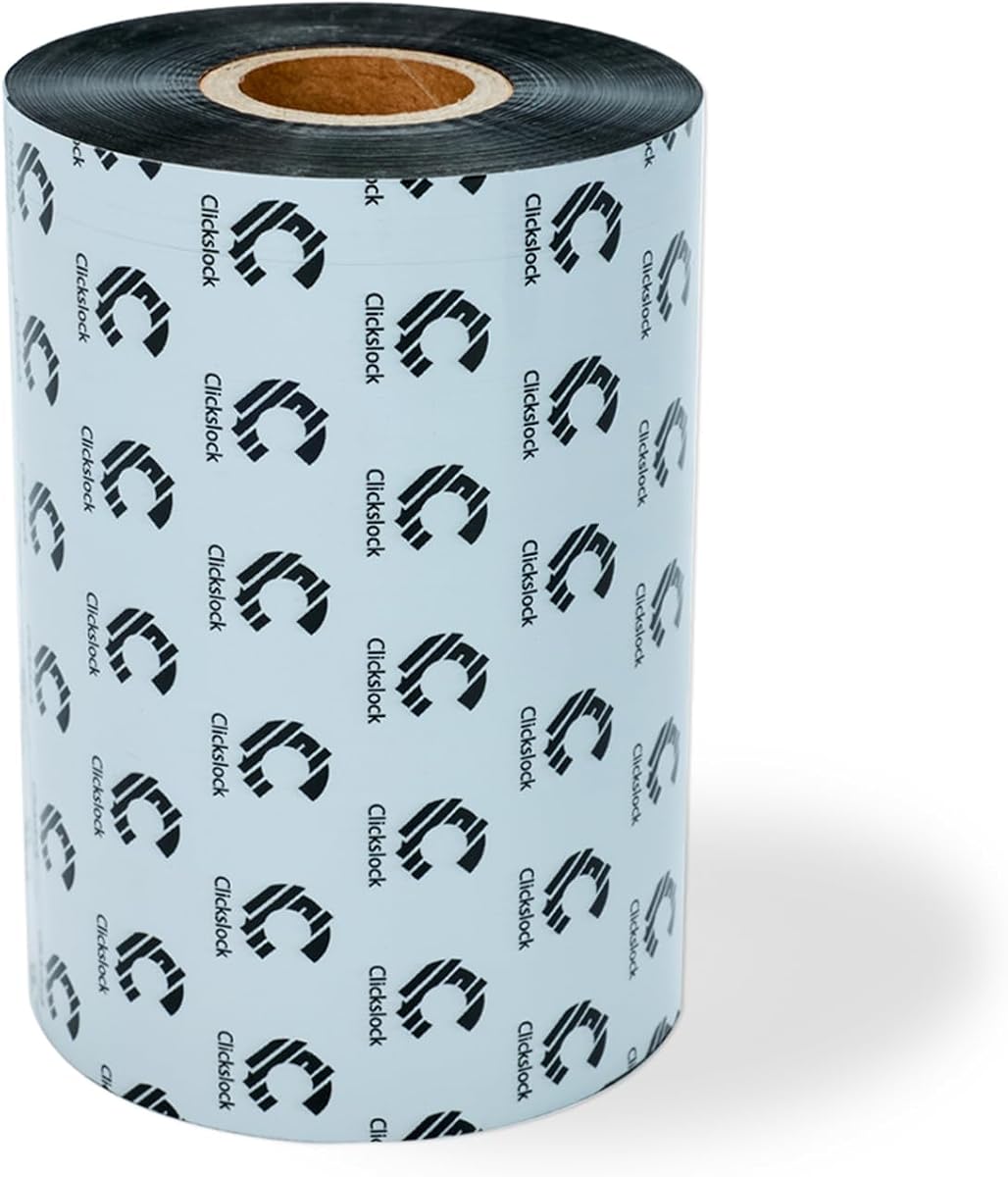 Premium Enhanced Wax Thermal Transfer Ribbon, 4.33" x 1476', 1 Roll | 110mm x 450m Black Barcode Label Ribbon with 1" Core for Zebra, Tsc, Godex, Citizen and Compatible Industrial Printers