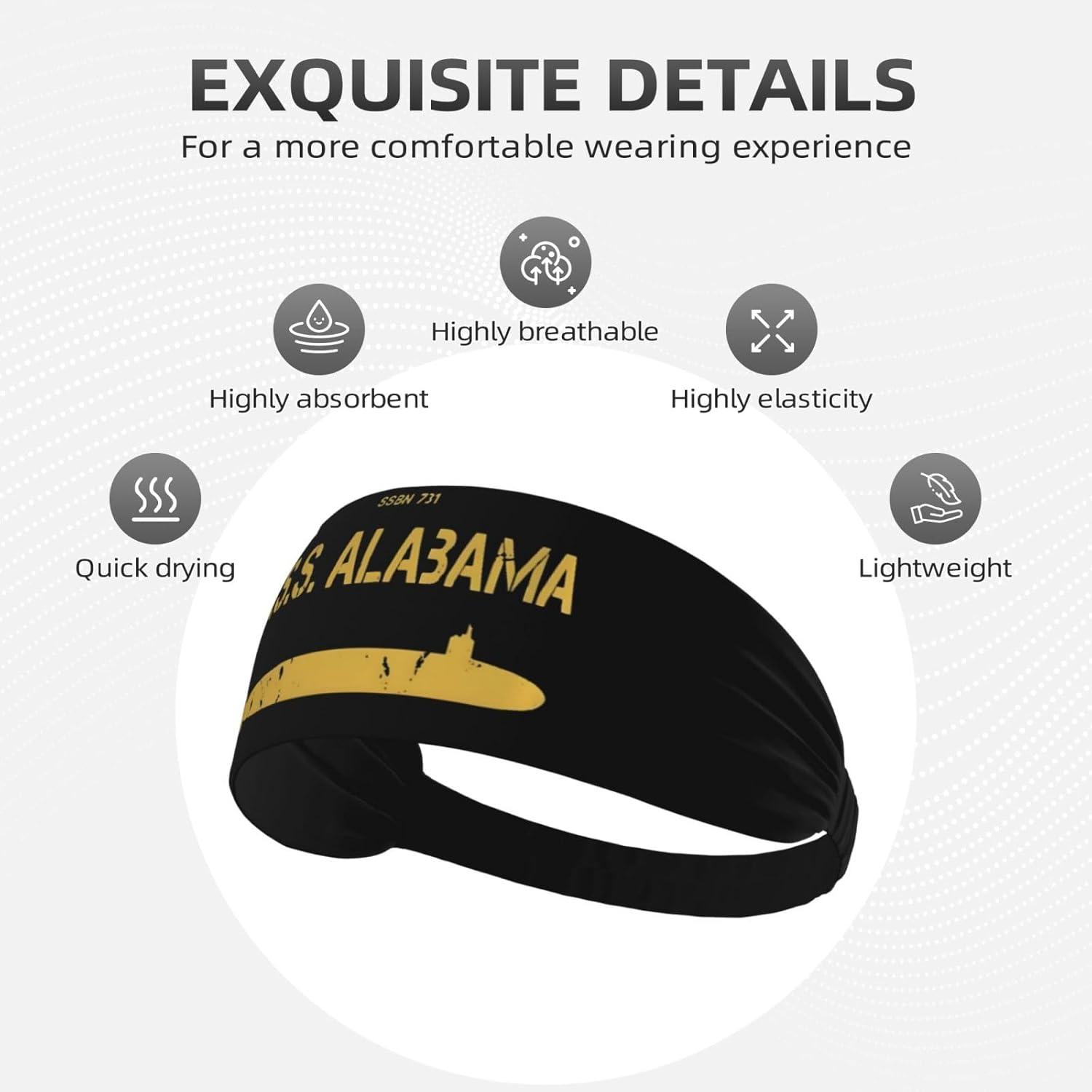 Sports Sweatband for Men Women Headband Sweat Resistant Perfect Gym Outdoor Yoga Workout Activities Running