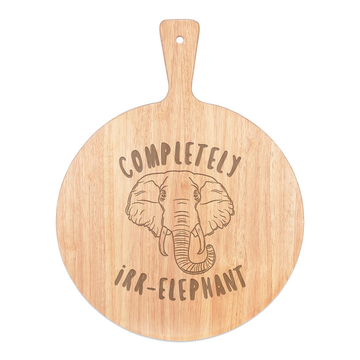 Pizza Board en bois rond 45x34cm plateau de service avec poignée Complètement Irr-Elephant