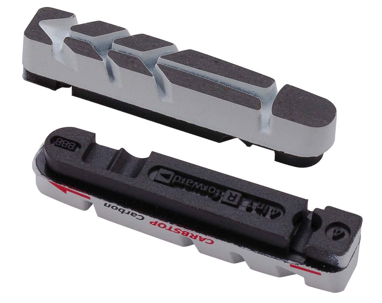 BBB Cycling Unisex's BBS-29 CarbStop wysokowydajne buty hamulcowe rowerowe, kompatybilne z Cross Stop, BBB TechStop, Shimano, SRAM i Campagnolo, 2 pary (4 sztuki), jeden rozmiar