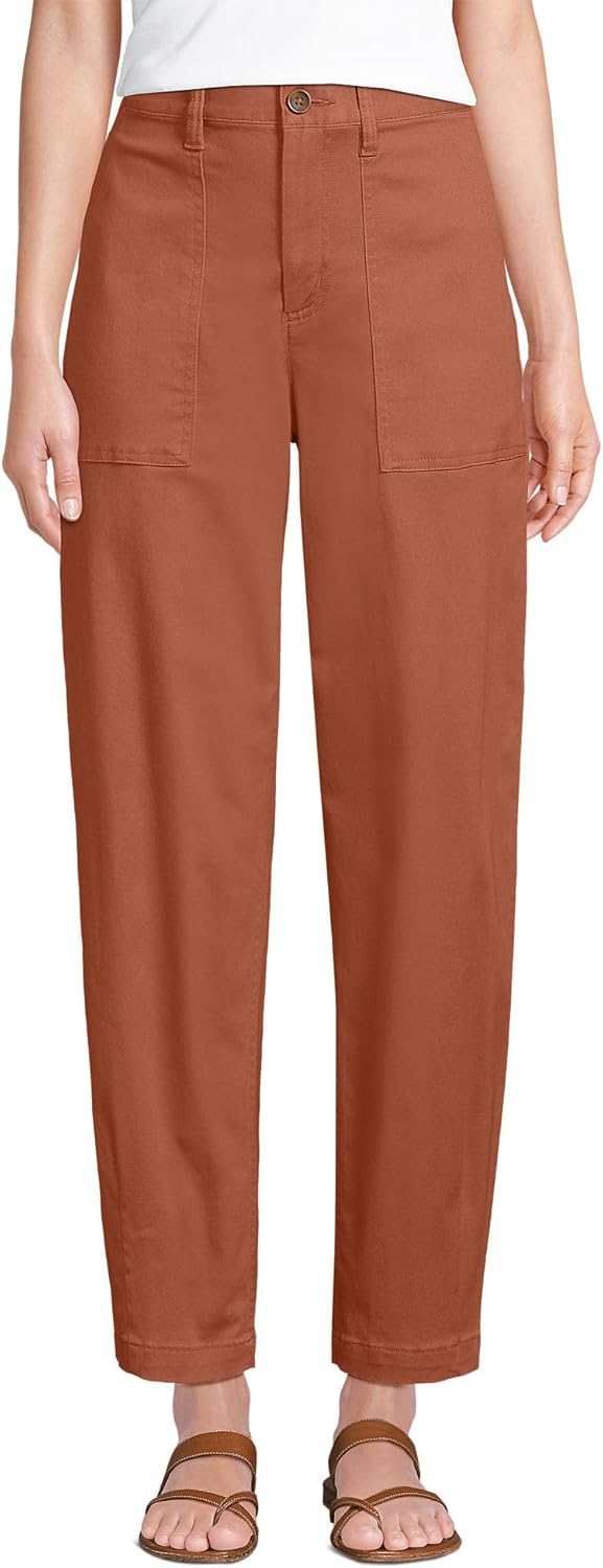 Lands' End Women's High Rise Barrel Leg Chino Pants