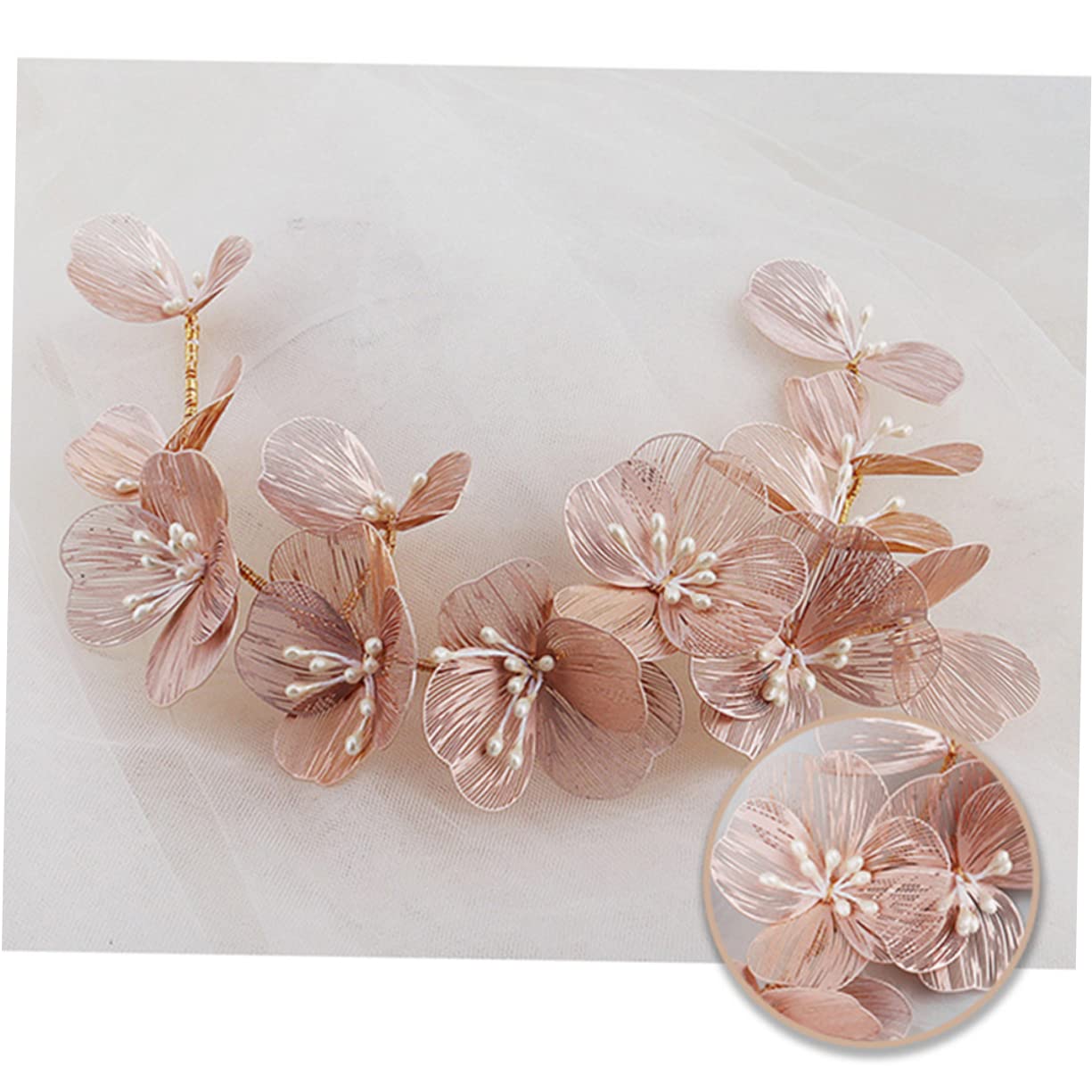 FRCOLOR 3piezas Diadema De Novia De Perlas Accesorio De Cabello Mano Para Bodas Especiales