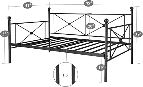 Miniatura 22 de VECELO Base de cama de metal clásica con cabecera, cama doble, color negro Negro -,Mate negro,https://www.amazon.com/dp/undefined