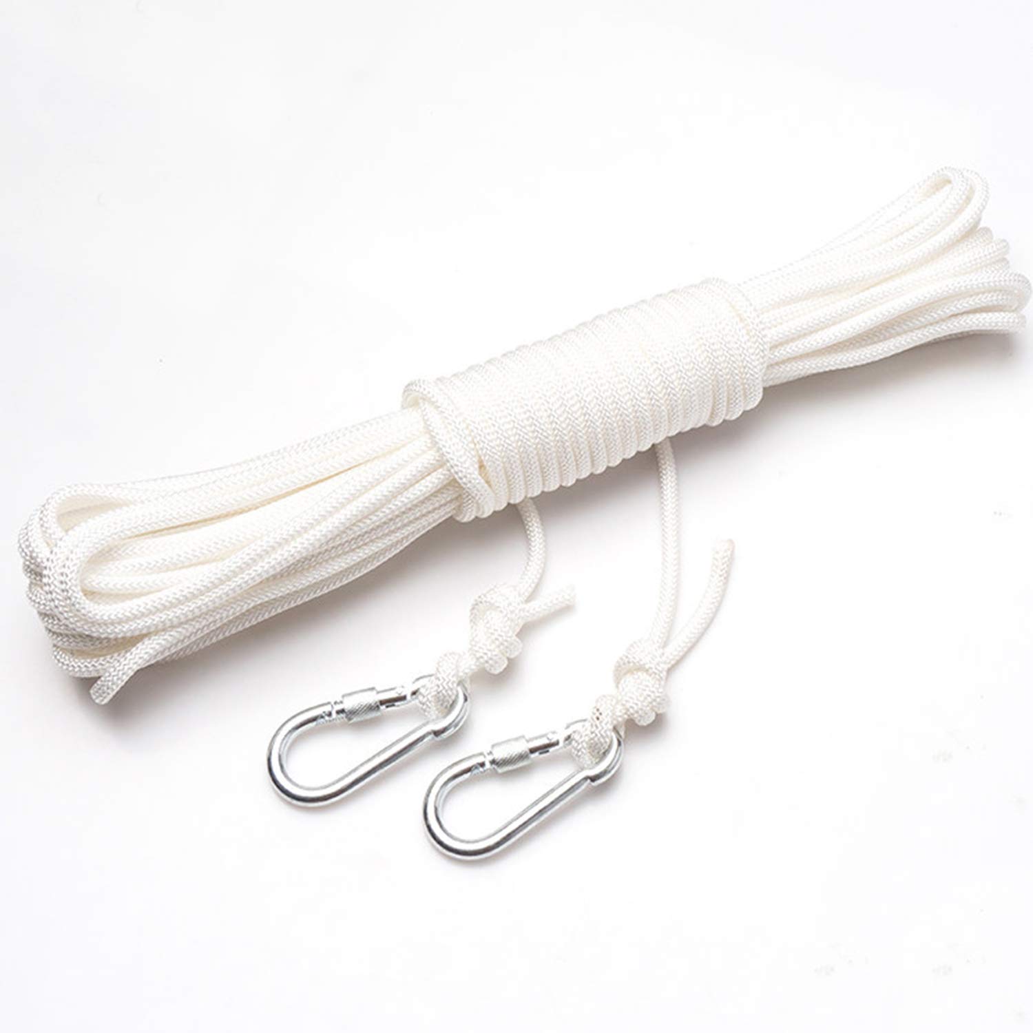 Stendibiancheria, corda for stendibiancheria resistente all'aperto, corda for stendibiancheria, corda for appendere gli abiti, frangivento antiscivolo(White)