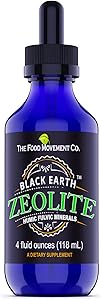 The Food Movement Black Earth Zeolite with Humic Fulvic Acids, Trace Minerals for Gut Health, Immune Support - 4oz Value Size Liquid Drops Supplement