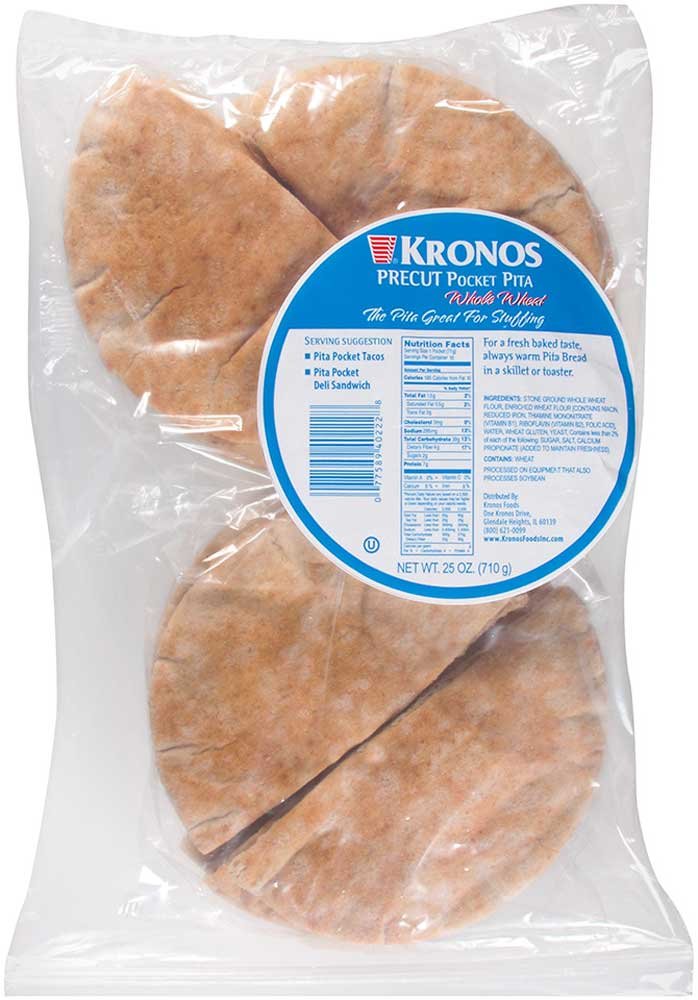 Krono Pita Perfect Pre Cut Pocket Wheat Pita Bread -- 120 per case. by Kronos – 13.56 inches x 10.75 inches, Pack of 120