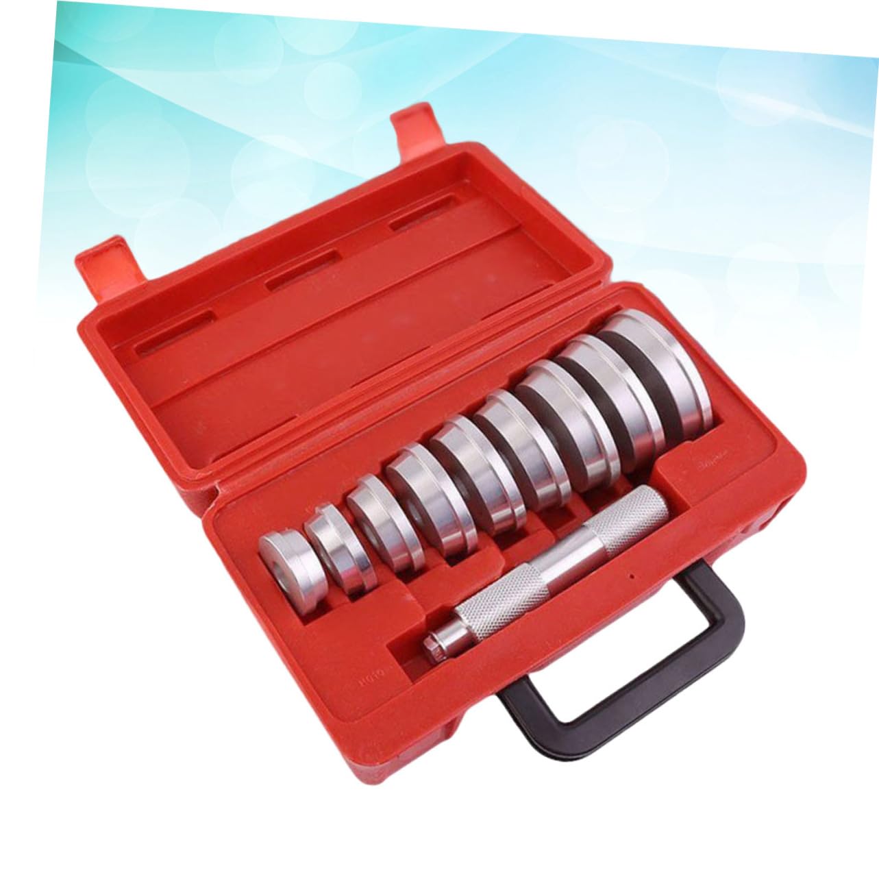 GANAZONO Aluminum Wheel Bearing Removal Tool 10pcs Set 9 Disc Sizes for Seal Installation Bearing Puller Installer Seal Driver Strong Knurled Handle