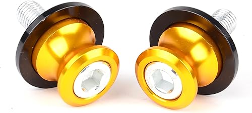 Vista 13 de Goldfire 2pcs 10MM M10 X1.25 Motocicleta Swing Arm Sliders Carretes CNC Swing Arm Stand Tornillo para FZR 1000/600R/400 para Kawasaki Z750 Naranja