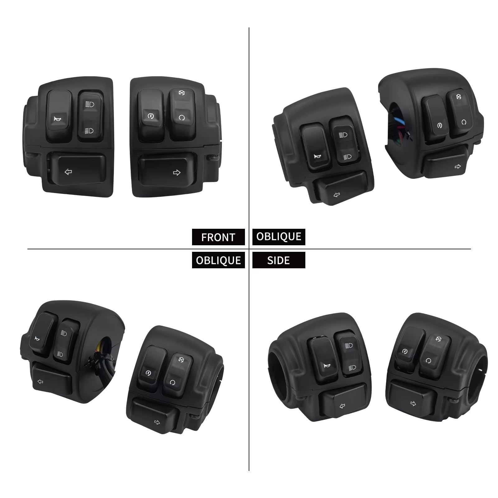 1 "25mm Interruttore Di Comando Del Manubrio Motociclo Per Sporster XL 883 1996-2013 Per Softail Breakout Per Dyna Indicatori Direzione Blocco Comandi Moto(Black)