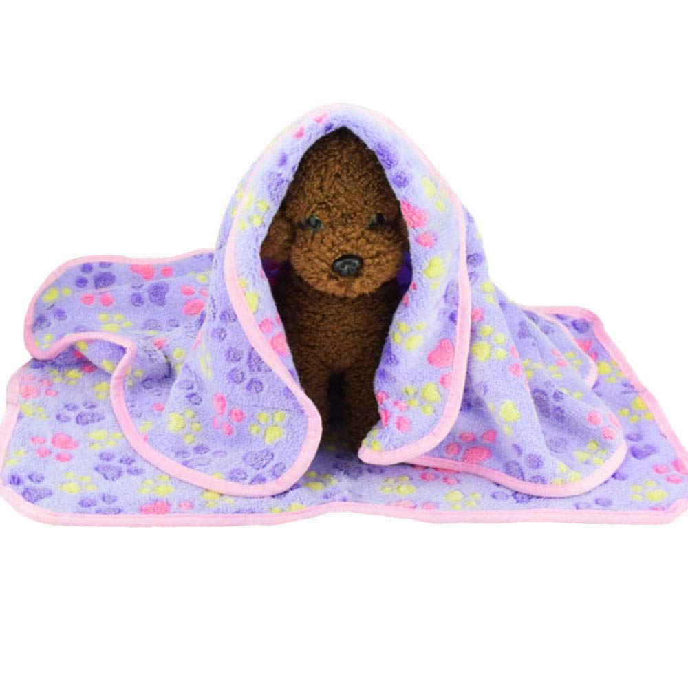 Coperta per Cani 40X60cm Cat Dog Bed Mats Morbida Flanella in Pile Stampa del Piede Coperta per Animali Domestici Calda Coperta per Letti Materassino per Cane Gatto 2Pz A