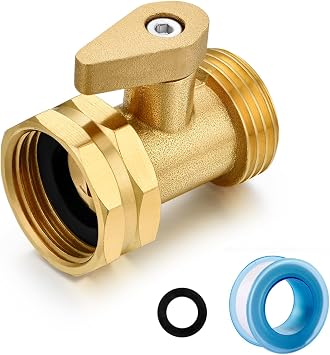 SIGURANTA Garden Hose Shut Off Valve, 3/4 Inch Solid Brass Garden Hose Shut Off Hose Ball Valve 1 Set