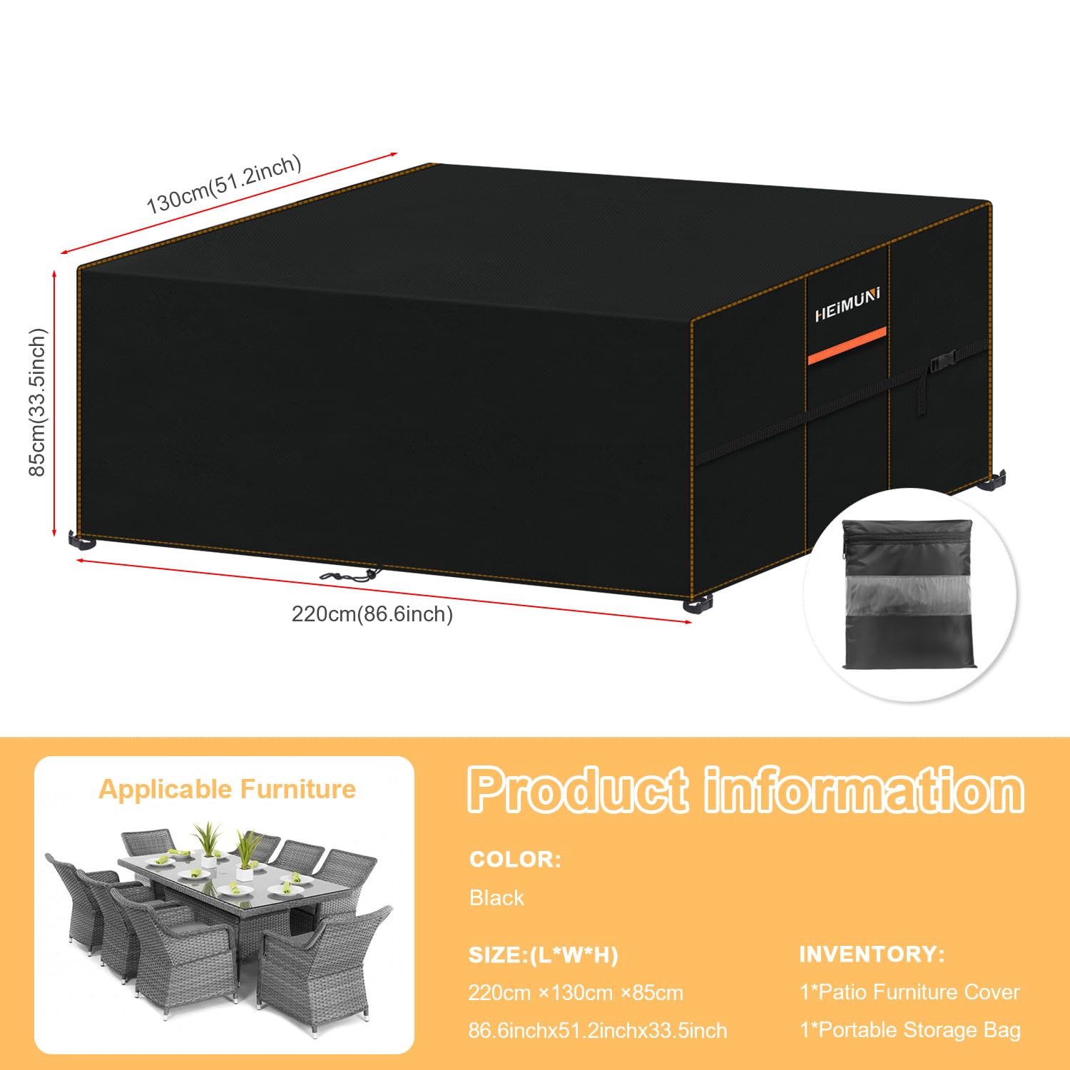 HEIMUNI Outdoor Furniture Covers Waterproof - Image 2