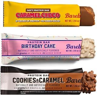 Barebell Protein Bars, Cookies & Caramel, Birthday Cake, Caramel Choco, 9 Count, 20g Protein, 1g Total Sugars, On-The-Go Snack bundled by OMNICOAST GOODS, OCG