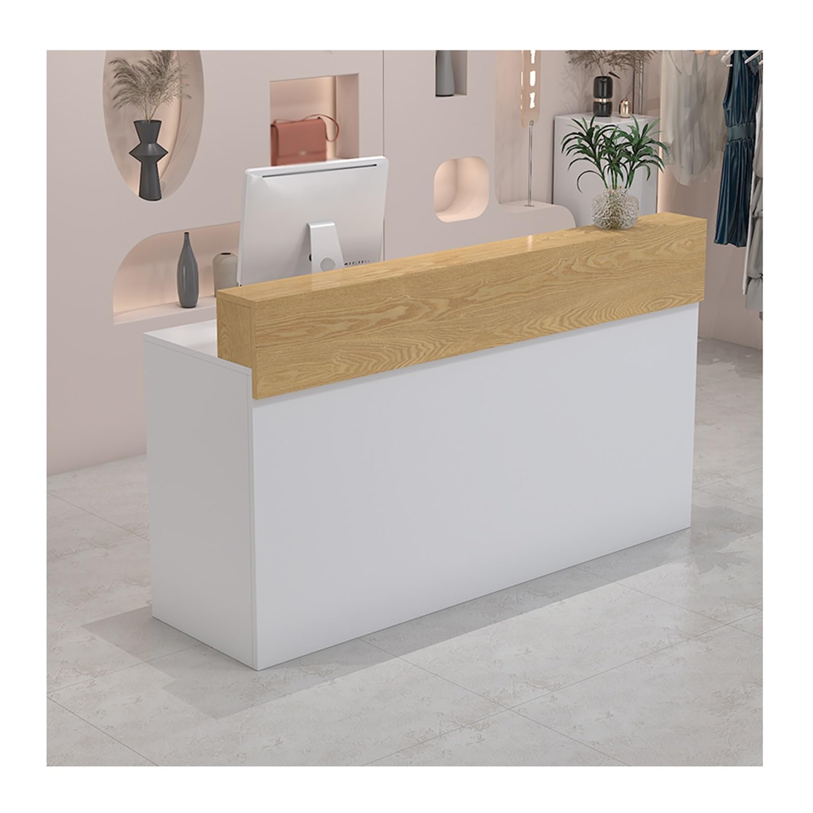 Cassettiera moderna con cassetto chiudibile a chiave, elegante tavolo per sale e saloni, 140 cm, perfetto per aziende