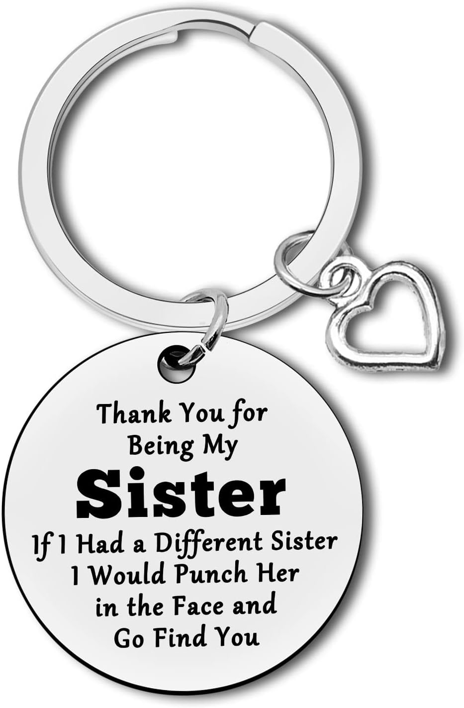 Sister Keychain Appreciation Gift Friendship Gift for Women Sister Gift from Sister Brother Best Friends Gift Graduation Christmas Birthday Gifts for Little Big Soul Sister Step Sister Family Jewelry