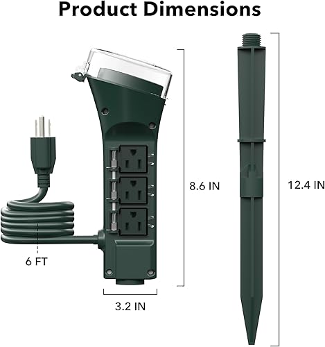 Miniatura 23 de BN-LINK - Temporizador de estaca para exteriores con fotocélula al atardecer hasta el amanecer, o encendido al atardecer y 2, 4, 6, 8 horas
