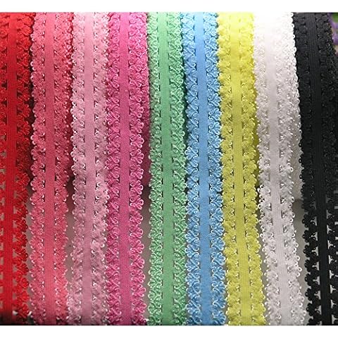 PAMIR TONG Frilly Elastic Headbands Picot Edge Stretch Lace Cover