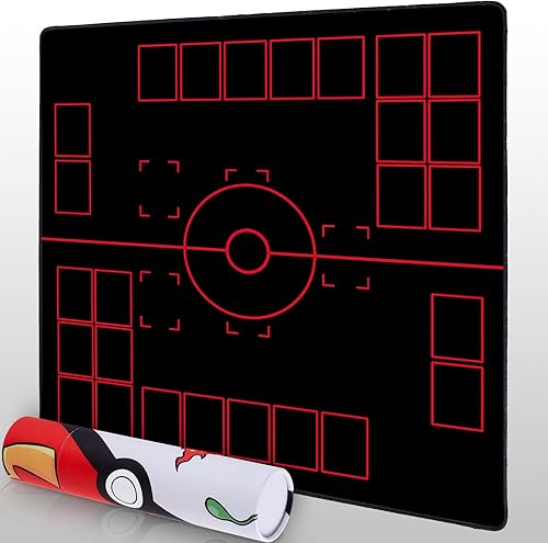 Biouai Tapete de juego compatible para 2 jugadores para tarjetas, tapete de batalla para 2 jugadores, tablero de estadio para juego de mesa TCG,