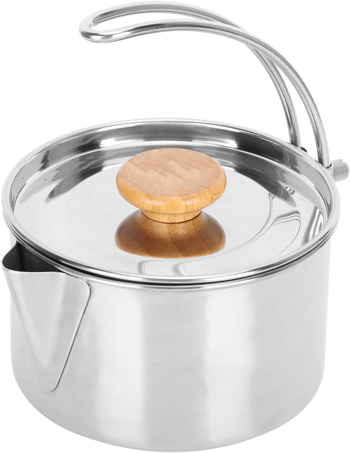 Portable Stainless Steel Kettle, Folding Coffee Tea Pot, Lightweight Compact Size - Fast Heating, Ergonomic Handle, Ideal Camping Cookware Essentials