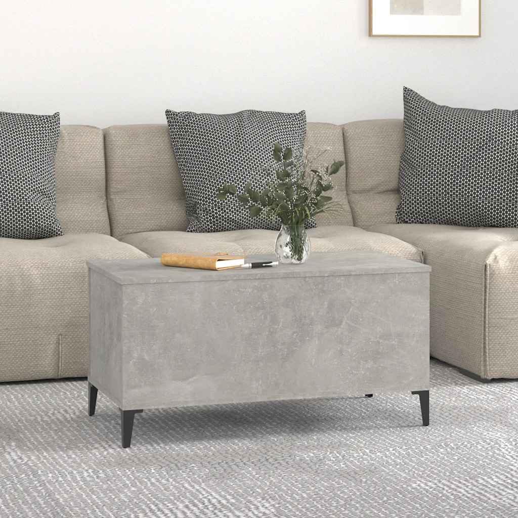 Betonowy szary stolik kawowy 90 x 44,5 x 45 cm z blatem o regulowanej wysokości z materiału drewnopochodnego, stylowy stolik pomocniczy do salonu, salonu i salonu, trwały mebel z miejscem do