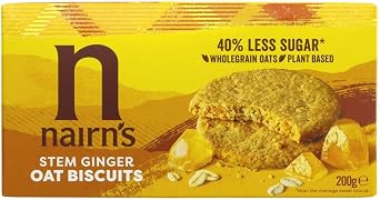 Nairns Stem Ginger Biscuits - Wheat Free 200g Pack of 4 from SuperfoodUK