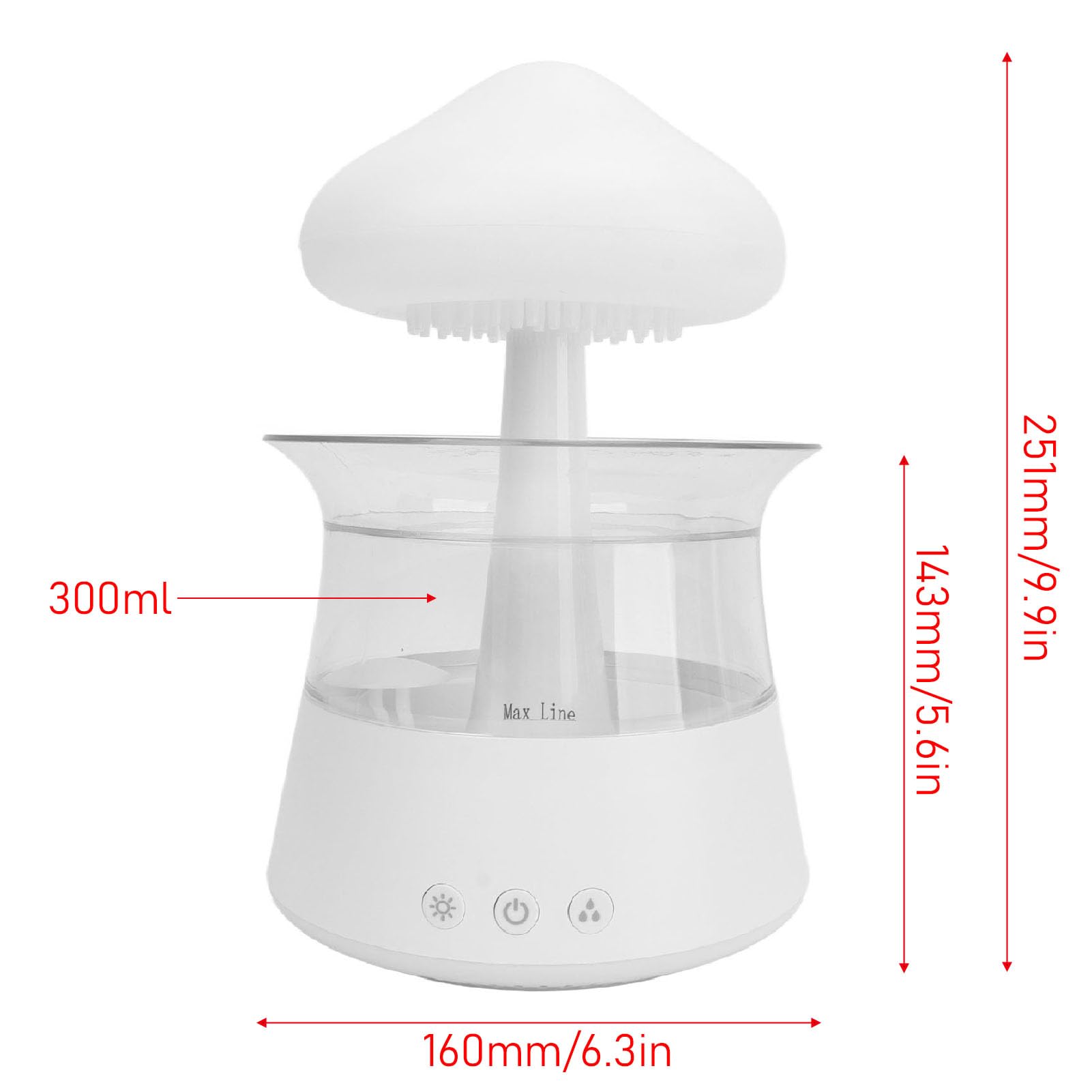 Bewinner Diffuseur de Champignons avec Humidificateur de Nuage de Pluie, Simulateur de Pluie Goutte à Goutte d'eau à 7 Couleurs Changeantes, Diffuseur d'huiles Essentielles 'aromathérapie pour