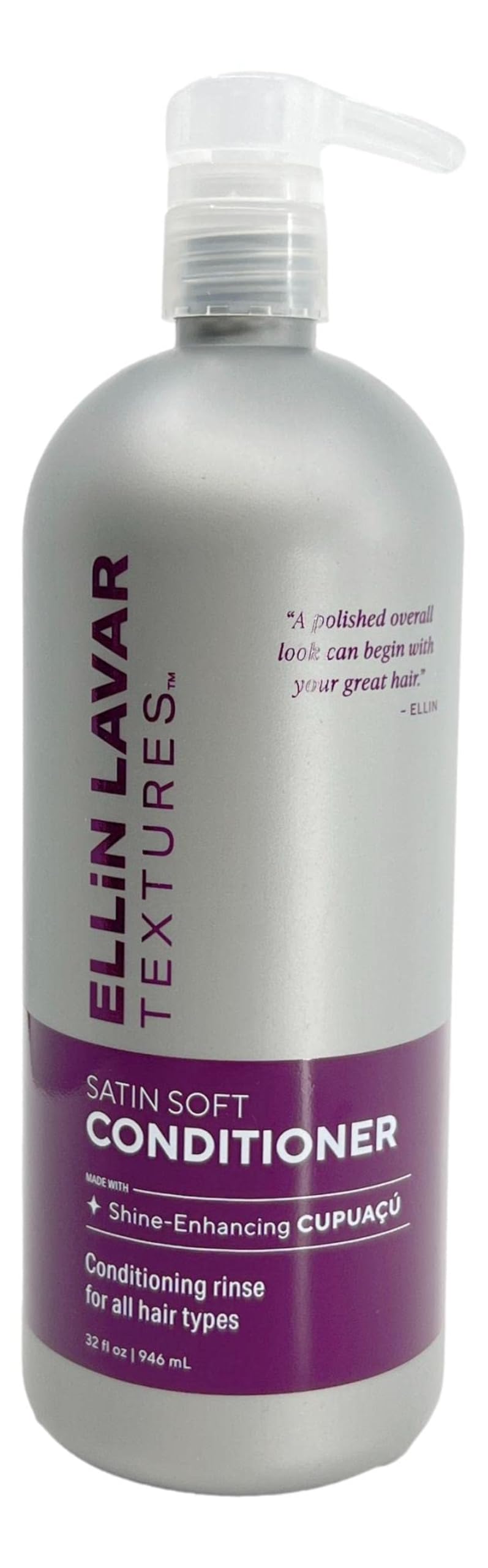Ellin LaVar Textures SatinSoft Conditioner with Cupuacu | Enhance Shine, Hydrate, & Soften | Seal Cuticles for Stronger Hair | For All Hair Types (32