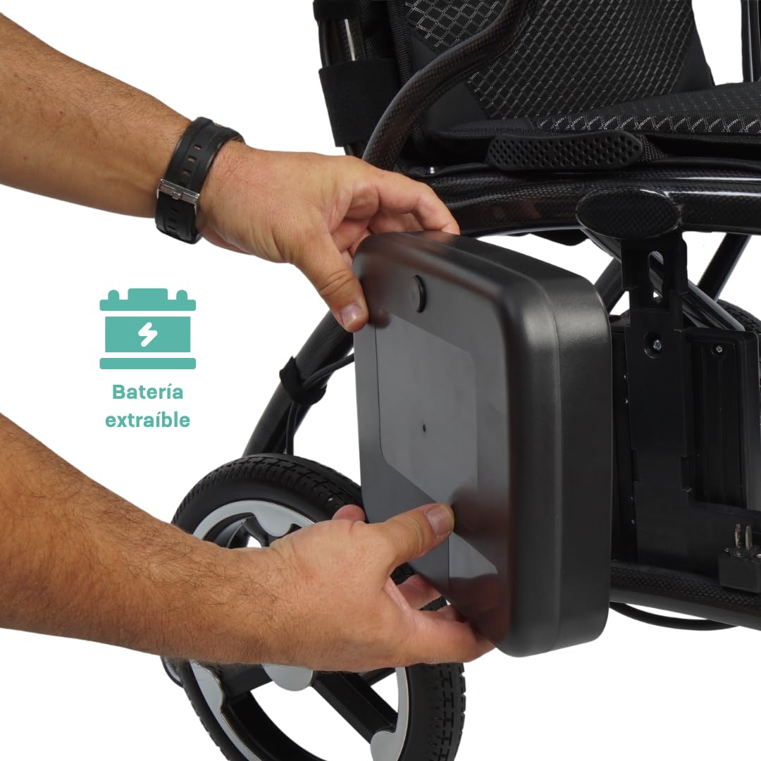Silla de ruedas eléctrica plegable ligera de fibra de carbono 10,8 Kg MAS Mobility Aid Social Marca Española La Silla de ruedas eléctrica plegable ultraligera de calidad y garantia 100%