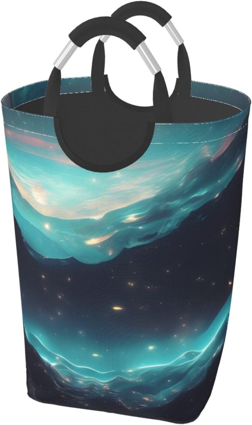 Science Fiction Stars Foldable Square Storage Bag, 50L Dirty Clothes Laundry Basket, Suitable for Laundry Room, Dormitory, Bedroom