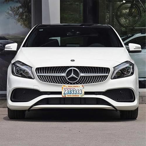 Miniatura 5 de Paquete de 2 marcos para placa de automóvil de acero inoxidable con tornillos, tapas y destornilladores, para mujeres y niñas, diseño Treat People