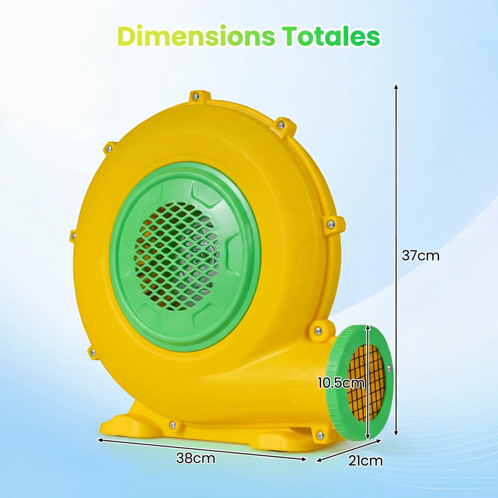 COSTWAY Gonfleur Électrique 350/450/550/680/750/850/950W avec Poignée Pratique & Piquets de Sol, Pompe à Air Électrique avec Cordon & Couvercle en Maille, Souffleur d'air pour Château Gonflable