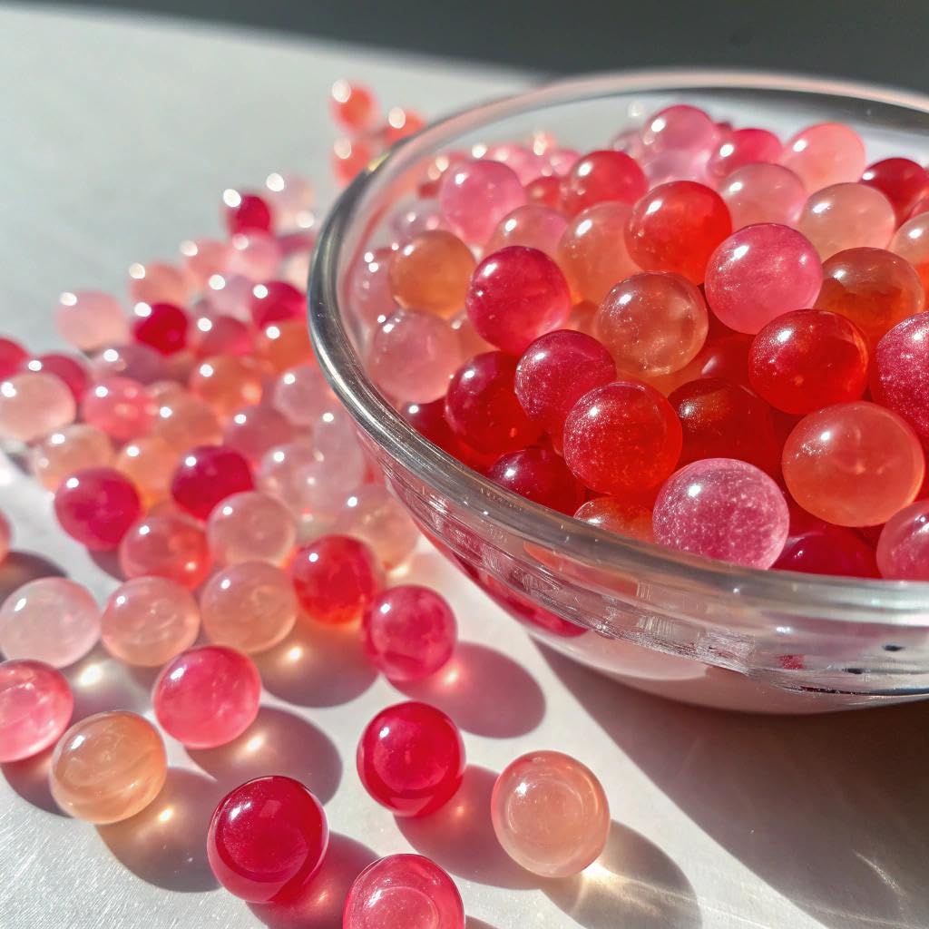 Fanale Strawberry Popping Boba Pearls, Vegan, Non GMO, Gluten Free, Fat Free, Perfect for Bubble Tea, Smoothies, Ice Cream, Desserts, and Beverages.