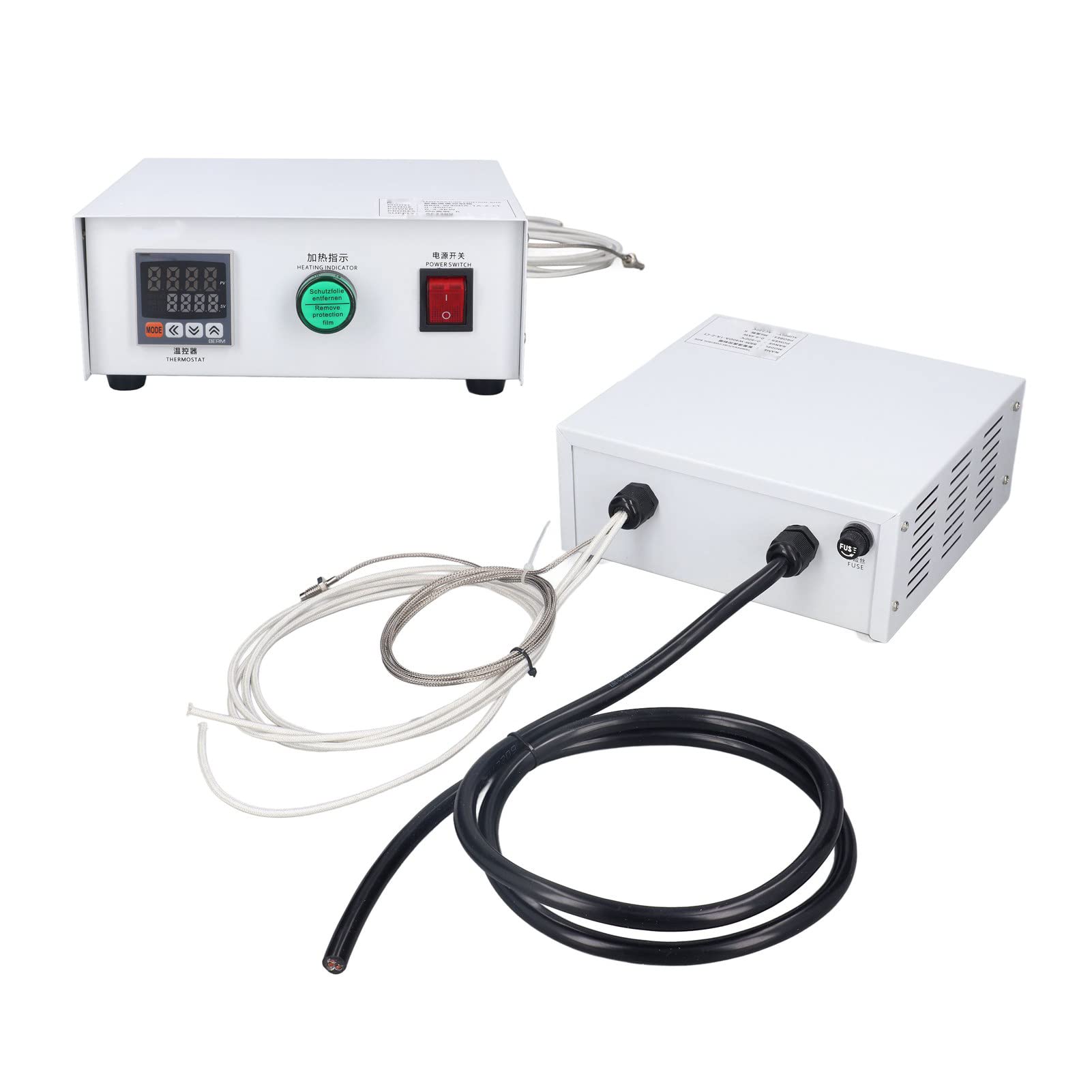 AMONIDA Regulador de Temperatura de Alta Precisión para Plataformas y Moldes de Calefacción, Caja de Control de Termostato PID de 0-400 ℃ (1 metro)