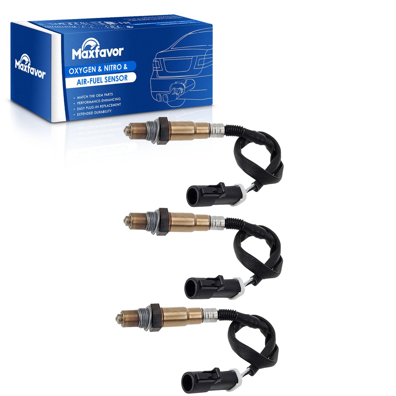 MAXFAVOR 3Pcs Oxygen Sensor Set Replacement for Ford Ranger 1997 1998 1999 2000 V6 4.0L 3.0L Upstream and Downstream O2 Sensor234-4403 x3 02 Sensor
