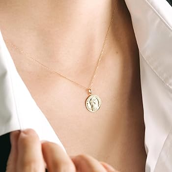 コインネックレス 18k レディース 18金 イエローゴールド K18 スリム Amazon | ［Barzaz(バルザス)］ コインネックレス 18k