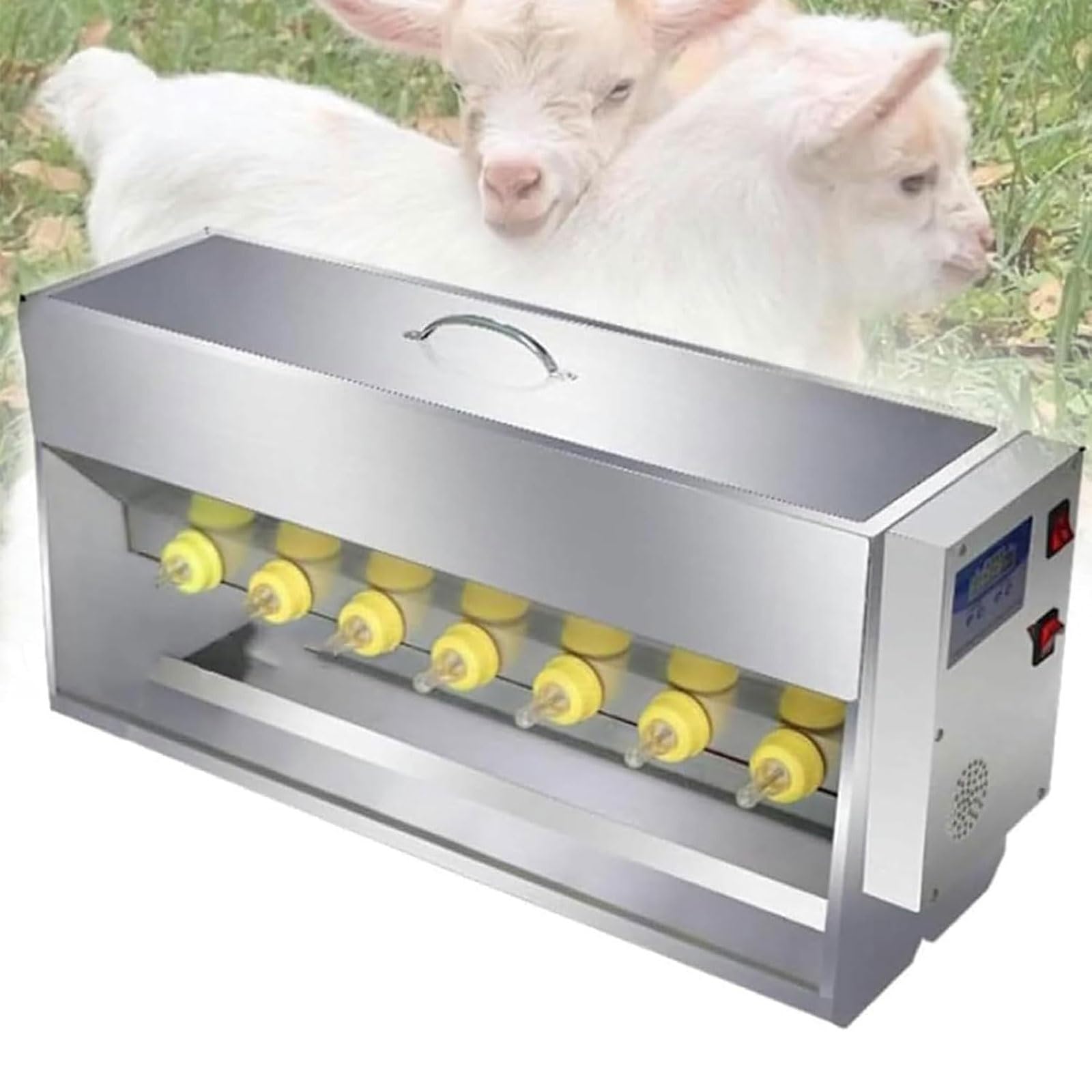 Alimentador automático de leche para criar lechones y corderos de forma eficiente en la granja