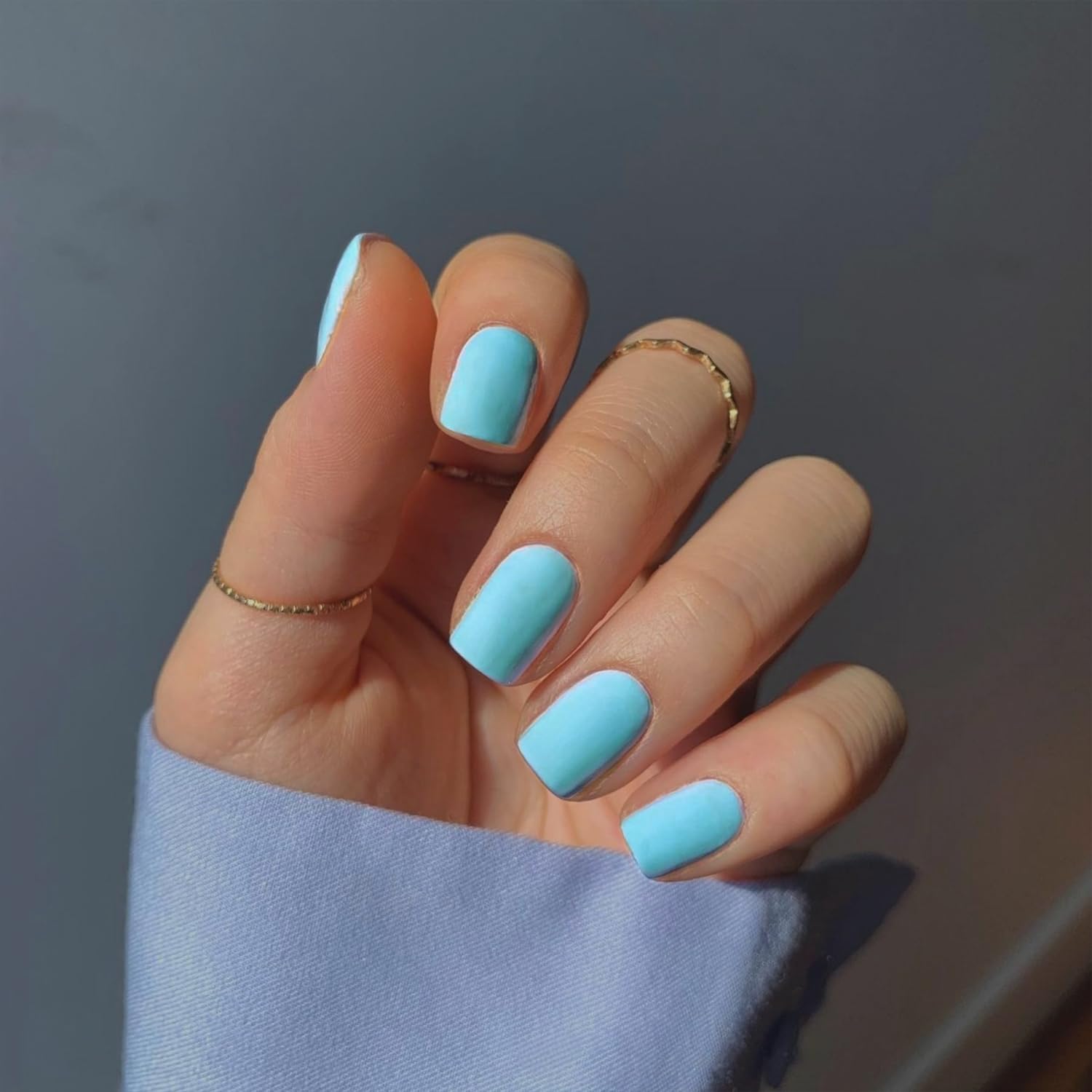 KQueenest Matte Teal Green Press on Nails Short Square, Short False Nails Coffin, Velvet Solid Burgundy Small Fake Nails Set
