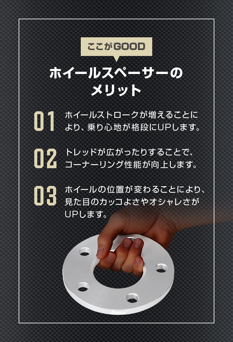 Amazon | レクサス専用 スペーサー 2枚入 黒 PCD120 / 5穴 / 10mm 